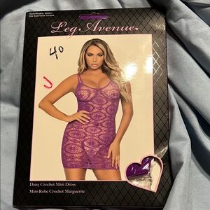 Leg Avenue Violet Crochet Chemise